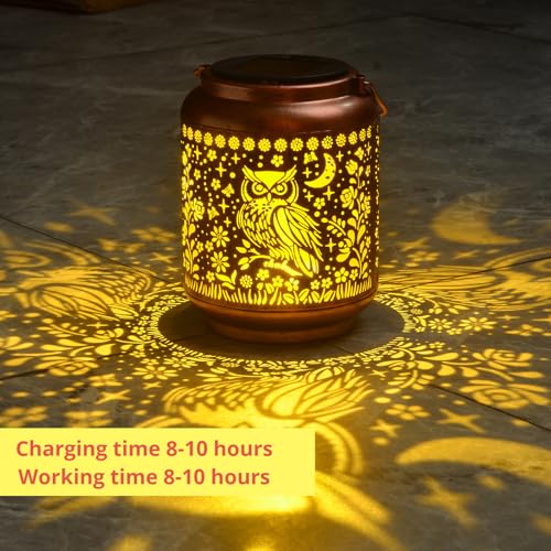 KIKUSUI Solar Owl Lantern OWL Lover Gifts Metal Decorative Light for Yard Patio Lawn Tabletop Pathway Landscape Garden Decor - Image 3