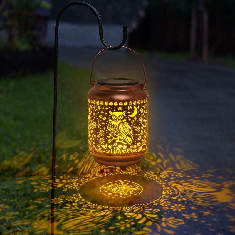 KIKUSUI Solar Owl Lantern OWL Lover Gifts Metal Decorative Light for Yard Patio Lawn Tabletop Pathway Landscape Garden Decor - Image 2