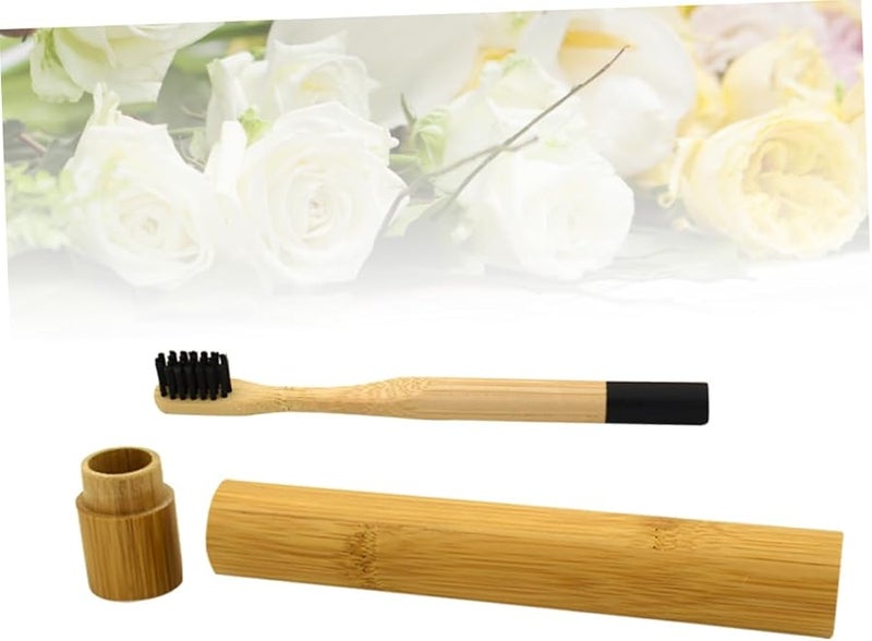 Black Biodegradable Bamboo Toothbrush Soft Bristles Eco Friendly Natural Wooden Toothbrush for Adults Kids Travel - Image 4