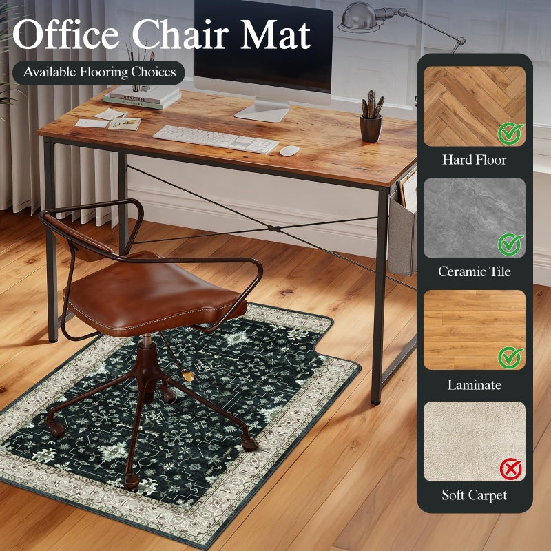 Lreedy Office Chair Mat for Hardwood Floor & Tile Floor,36"X 48" Heavy Duty Desk Chair Mat for Hard Floors, Under Desk Rug for Rolling Computer Chair,Anti Slip,Low Pile Carpet Protector-Convex Frame - Image 3