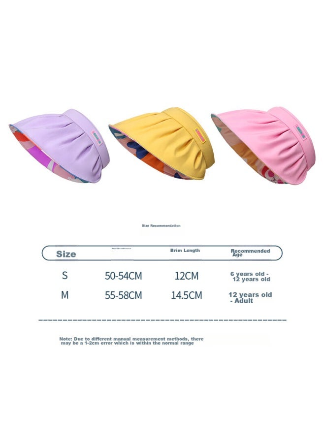 Lemonkid Children's Sun Hat, Soft Brim Visor Shell Hat, Girls' Sun Protection Hat, Ginkgo Yellow Unicorn, Size M - Image 3