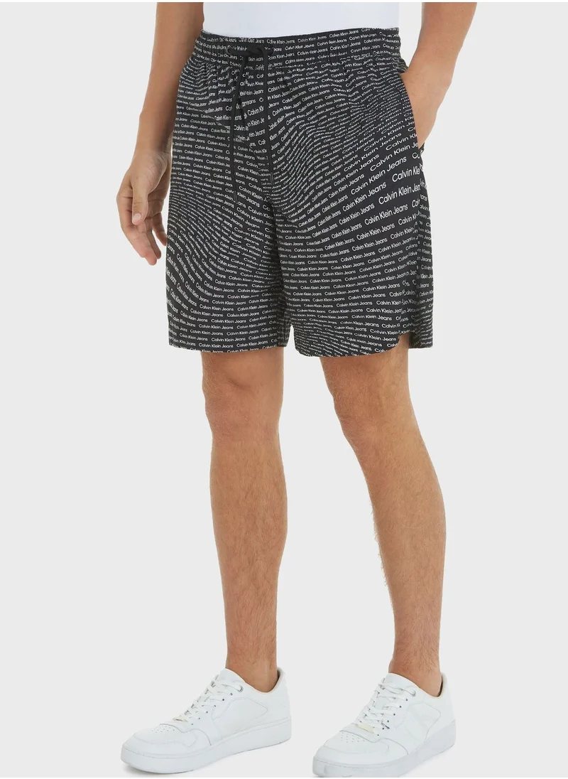 Calvin Klein Jeans Slogan Aop Shorts