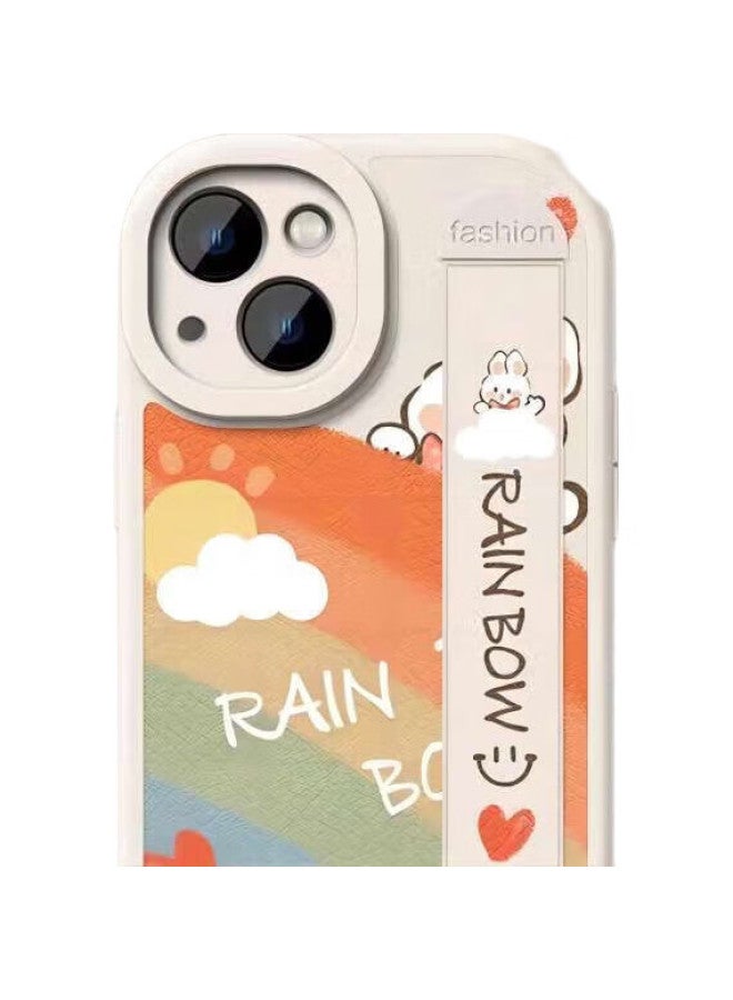 Zitai Apple 16pro Phone Case Iphone 16pro Protective Cover Wrist Strap Stand Two-in-one Full Protection Anti-drop Personality Soft Shell White - Image 2