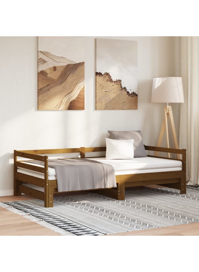 فيداكسل سرير نهاري قابل للسحب خشب صنوبر صلب بني عسلي 2×(90×200) سم 806953 - Image 2