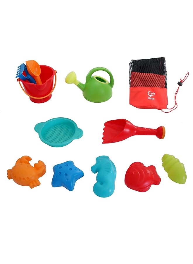 Hape Beach Toy Essential Set | Complete Sand Playset For Kids With Premium Mesh Bag Bpa Free & Child Safe Durable Outdoor Toys For Sand & Water Play Perfect For First Outdoor Adventures - Image 4