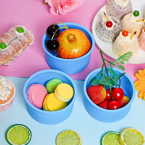 mifengda 12pcs Silicone Cake Mold Baking Round Cake Molds 4 Inch Non-Stick Baking Pan Kitchen Silicone Cake Molds for Baking (Blue, 4inch) - Image 4