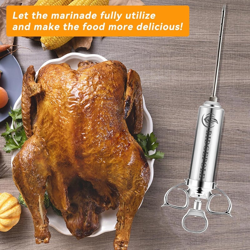 RIDGEPOLE Meat Injector, Marinade Injector with 3 Marinade Needles,Seasoning Injector, Turkey Injector Syringe，2-OZ Large Capacity, 304 Stainless Steel for Meats, Turkey, Beef. - Image 2