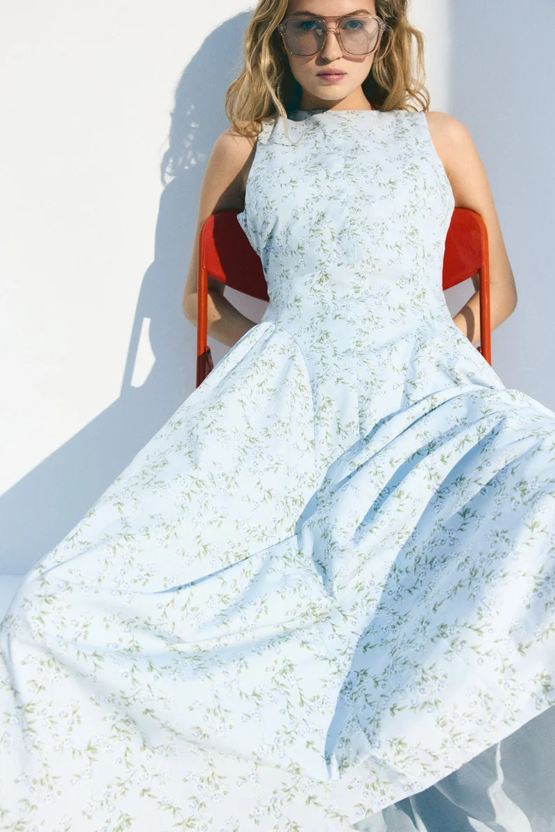 H&M Open-back cotton poplin dress