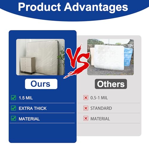 TopSoon Mattress Storage Bag Mattress Disposal Bag Full/Twin Size 54-Inch by 87-Inch Clear - Image 4