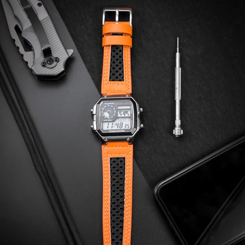 DAVILANE 18mm Quick Release Watch Band Strap for Casio W-215 W-216H W-217 W-218H W-219H W-S210 W-735H W-800H SGW-300H SGW-400H SGW-500H,Breathable Mesh Design - Image 2