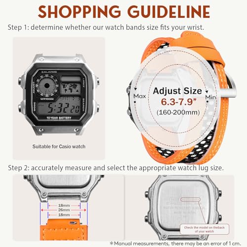 DAVILANE 18mm Quick Release Watch Band Strap for Casio W-215 W-216H W-217 W-218H W-219H W-S210 W-735H W-800H SGW-300H SGW-400H SGW-500H,Breathable Mesh Design - Image 5