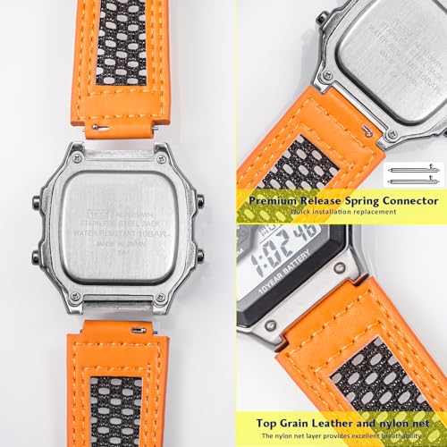 DAVILANE 18mm Quick Release Watch Band Strap for Casio W-215 W-216H W-217 W-218H W-219H W-S210 W-735H W-800H SGW-300H SGW-400H SGW-500H,Breathable Mesh Design - Image 4