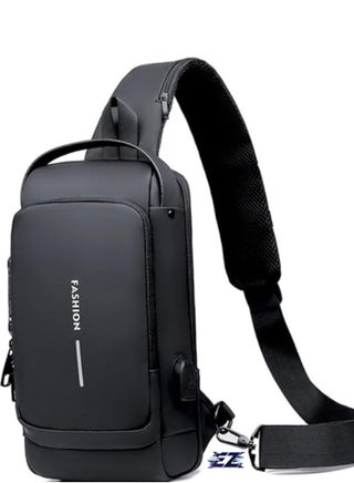 Waterproof Leather Crossbody Sling Bag with USB Charging Port - Casual Shoulder Backpack for Men & Women, Perfect for Travel & Hiking - pzsku/Z47F5E7F04820318D166BZ/45/_/1732618472/176815fa-ecbe-4ee9-9705-902adb72d9f9
