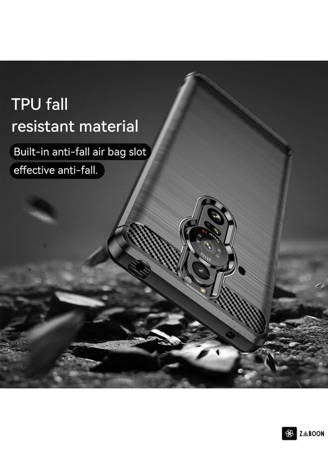 جرين تايجر - لهاتف Sony Xperia Pro-I حافظة هاتف TPU مصنوعة من ألياف الكربون (أسود) - Image 1