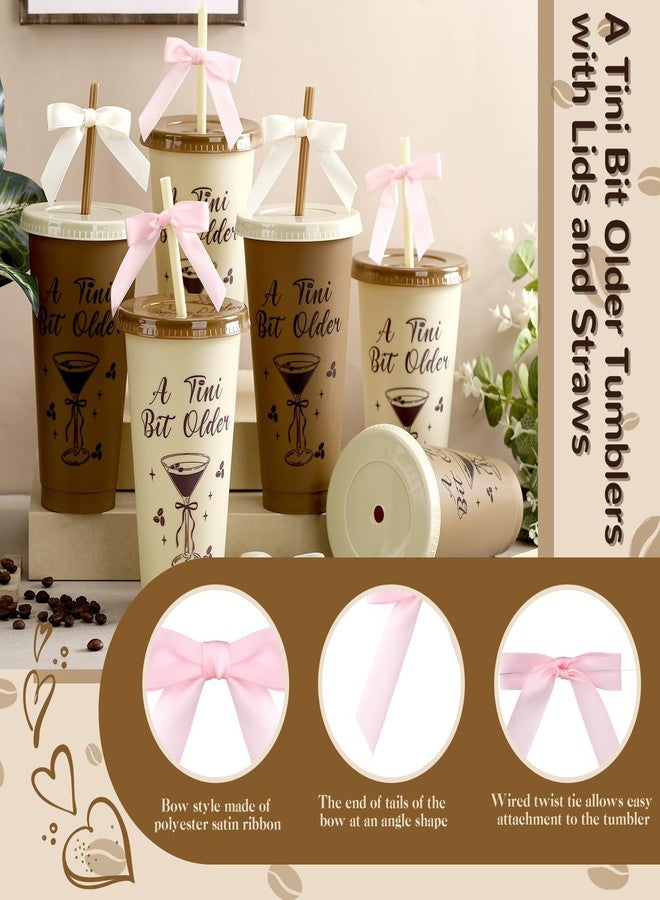 Jingmore 12 Pcs Martini Party Tini Bit Older Cups Plastic Cup 24oz a Plastic tumbler with Lids and Straws for Martini Birthday Decoration Bachelorette Bridal Shower Party Supplies(Coffee) - Image 4