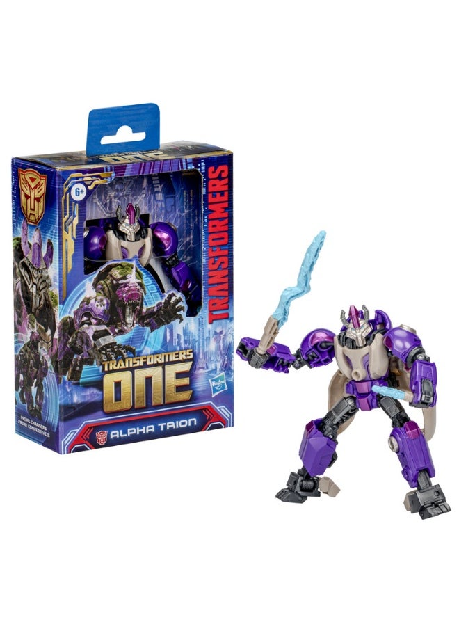 Transformers One Prime Changer Alpha Trion 5-Inch Robot Action Figure, Interactive Toys for Boys and Girls Ages 6 and Up