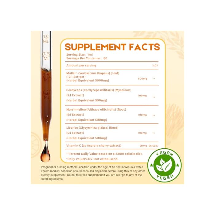 MaxuraFit Mullein Drops for Lungs Liquid - Support Respiratory Herbal Supplement,Mullein Leaf Extract for Lungs Cleanse with Cordyceps, Marshmallow Root & Licorice Root Extract 2 fl oz - Image 2