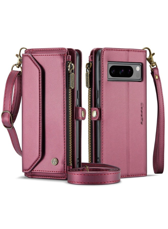 general Wallet Style Phone Case Compatible Pixel 10/10 Pro RFID Blocking 10 Card Holder Soft PU Leather Magnetic Snap Closure Shoulder Strap Zipper Pocket Phone Case for Pixel 10/10 Pro - Image 1