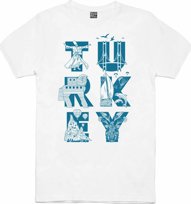 روك اند رول Turkey Letters White Short Sleeve Women's T-Shirt