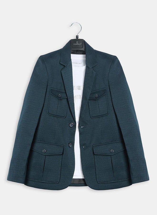 CHARCHIT Boys Notched Lapel Blazer with T-Shirt - Image 1