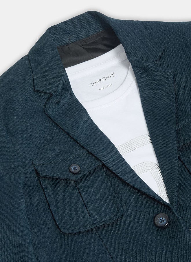 CHARCHIT Boys Notched Lapel Blazer with T-Shirt - Image 5