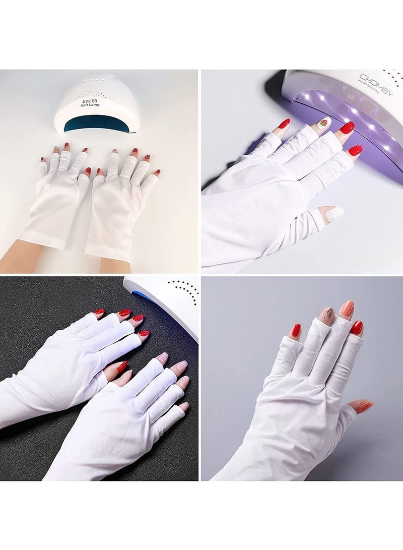NIBEMINENT Nail Gloves Uv Protection Gel Manicures Glove Sunblock UV Shield Fingerless for Light Lamp Manicure Dryer 2 Pairs - Image 5