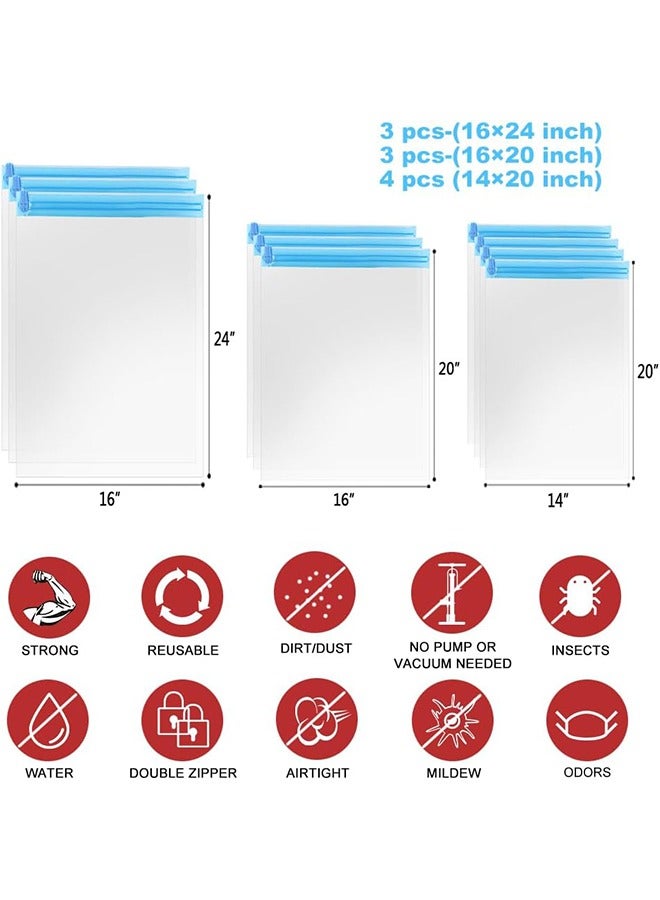 10Pcs Compression Bags for Travel, Travel Essentials, No Vacuum or Pump Needed Space Saver Bags, Vacuum Storage Bags for Travel Accessorie, Travel and Home Packing Organizers (transparent) - Image 5