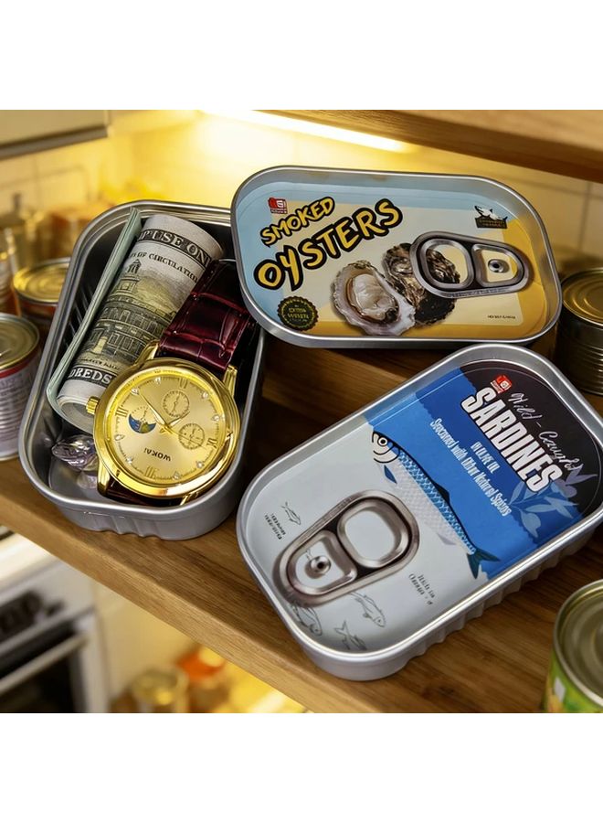 صندوق معدني للتخزين على شكل علبة سردين، حصالة، خزانة سرية، منظم للمنزل - Image 3