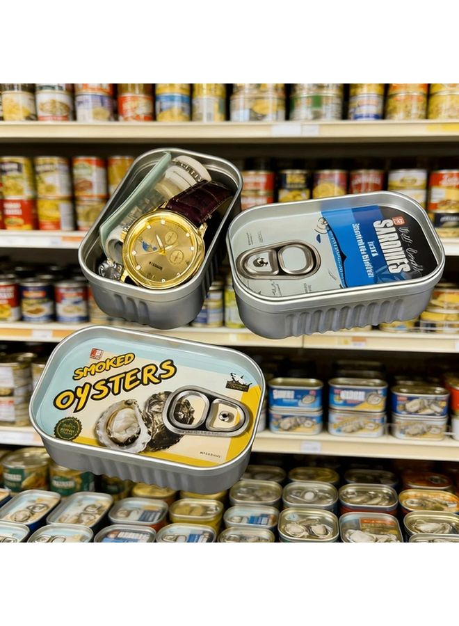 صندوق معدني للتخزين على شكل علبة سردين، حصالة، خزانة سرية، منظم للمنزل - Image 4