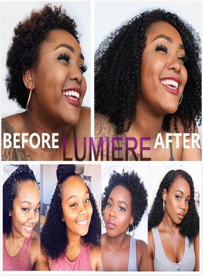 Lumiere Curly Clip In Hair Extensions, 4B 4C Afro Kinky Curly Clip Ins Seamless Clip In Extensions Black Women 8 Pcs With 20 Clips Brazilian Remy Hair Natural Color 120g 14Inch - Image 2