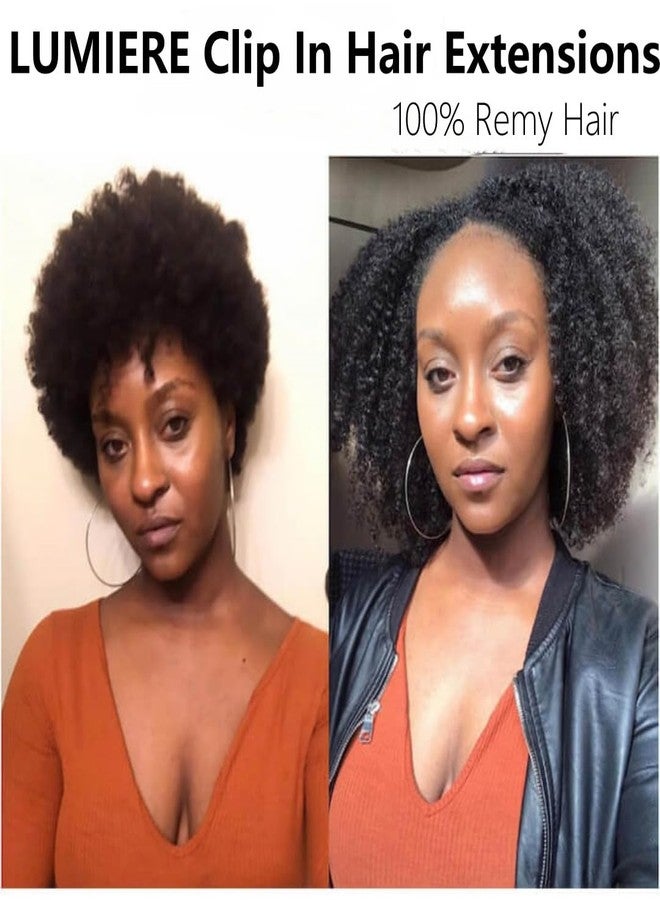 Lumiere Curly Clip In Hair Extensions, 4B 4C Afro Kinky Curly Clip Ins Seamless Clip In Extensions Black Women 8 Pcs With 20 Clips Brazilian Remy Hair Natural Color 120g 14Inch - Image 4