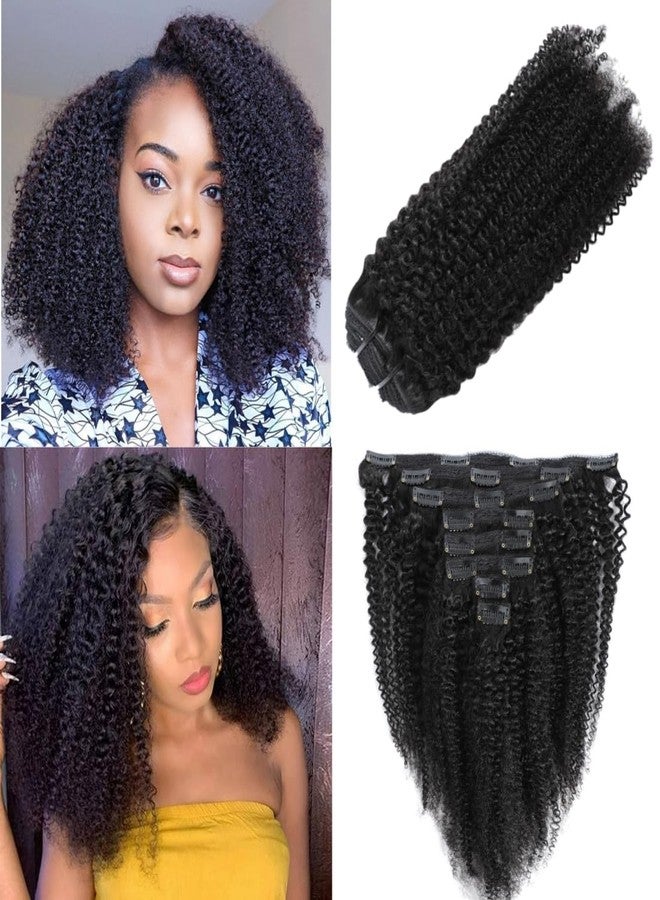Lumiere Curly Clip In Hair Extensions, 4B 4C Afro Kinky Curly Clip Ins Seamless Clip In Extensions Black Women 8 Pcs With 20 Clips Brazilian Remy Hair Natural Color 120g 14Inch - Image 1