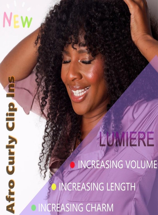 Lumiere Curly Clip In Hair Extensions, 4B 4C Afro Kinky Curly Clip Ins Seamless Clip In Extensions Black Women 8 Pcs With 20 Clips Brazilian Remy Hair Natural Color 120g 14Inch - Image 5