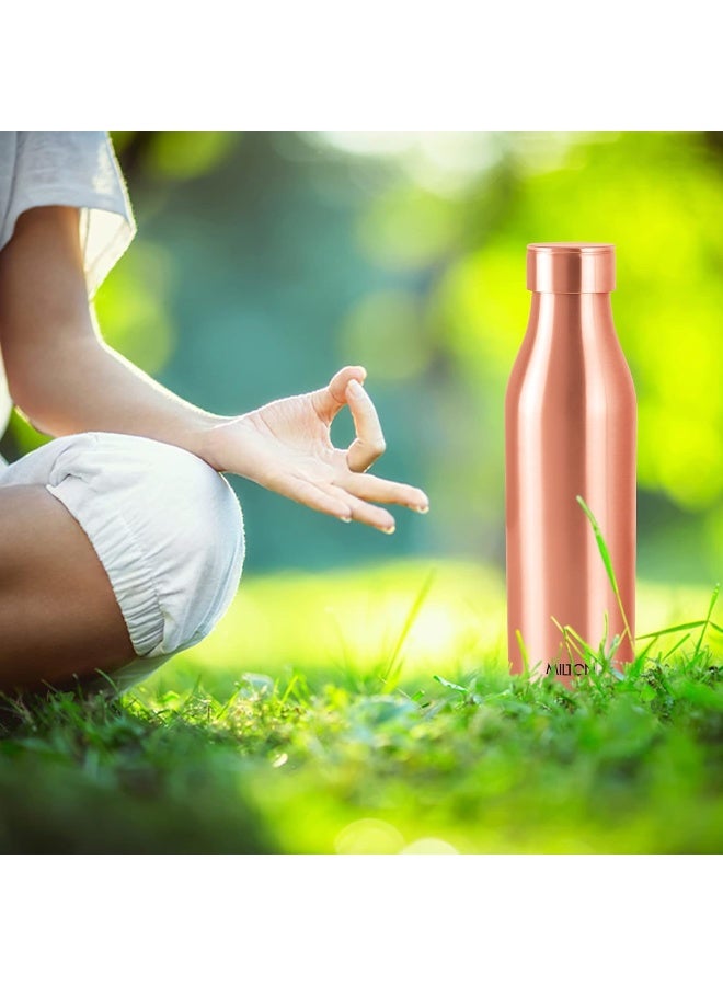 MILTON 960ml Original Copper Water Bottle - 100% Pure Copper Vessel for Drinking, BPA-Free, Leak-Proof, Boosts Immunity, Supports Digestive & Liver Health, Ayurveda Inspired - Image 2