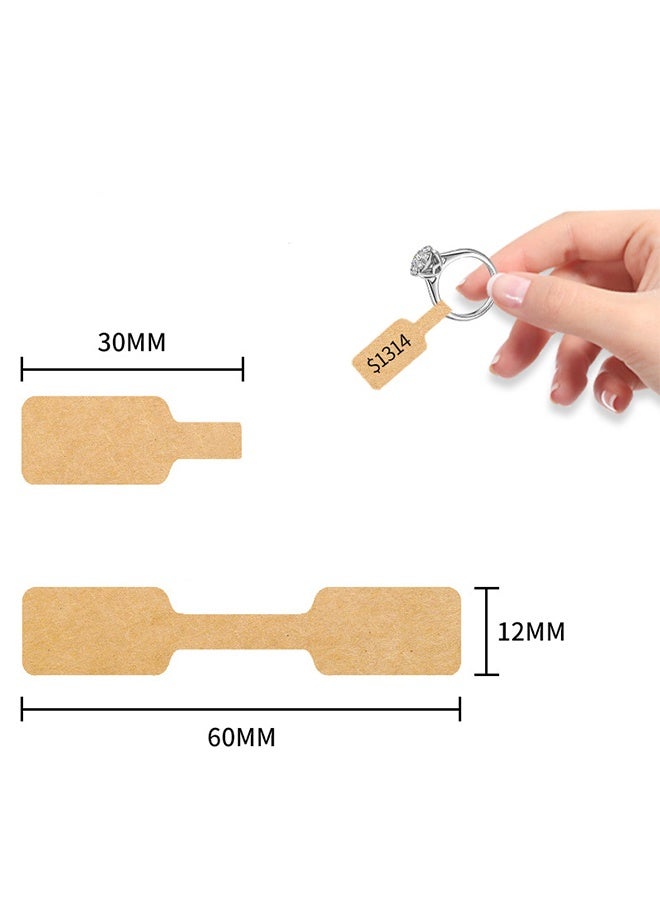 1000pcs Jewelry Price Tag Sticker Roll for Necklace Ring Display Label, Blank Self Adhesive Identification Label, Price Tag Label Accessories Display Paper, Jewelry Label Sticker for Bracelet, Ring, Garment Display (2 Rolls, 500 Labels/Roll) - Image 2
