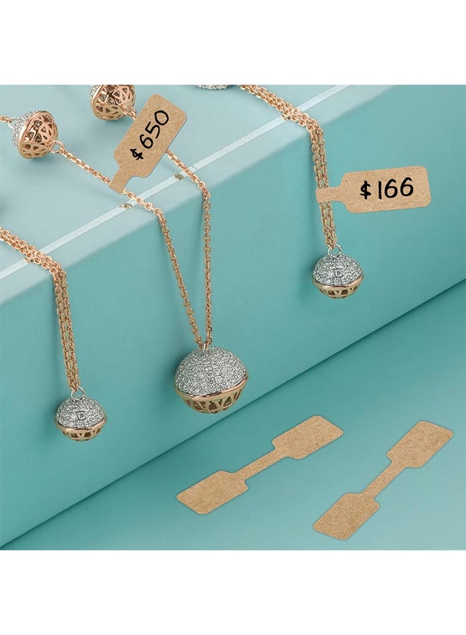 1000pcs Jewelry Price Tag Sticker Roll for Necklace Ring Display Label, Blank Self Adhesive Identification Label, Price Tag Label Accessories Display Paper, Jewelry Label Sticker for Bracelet, Ring, Garment Display (2 Rolls, 500 Labels/Roll) - Image 4