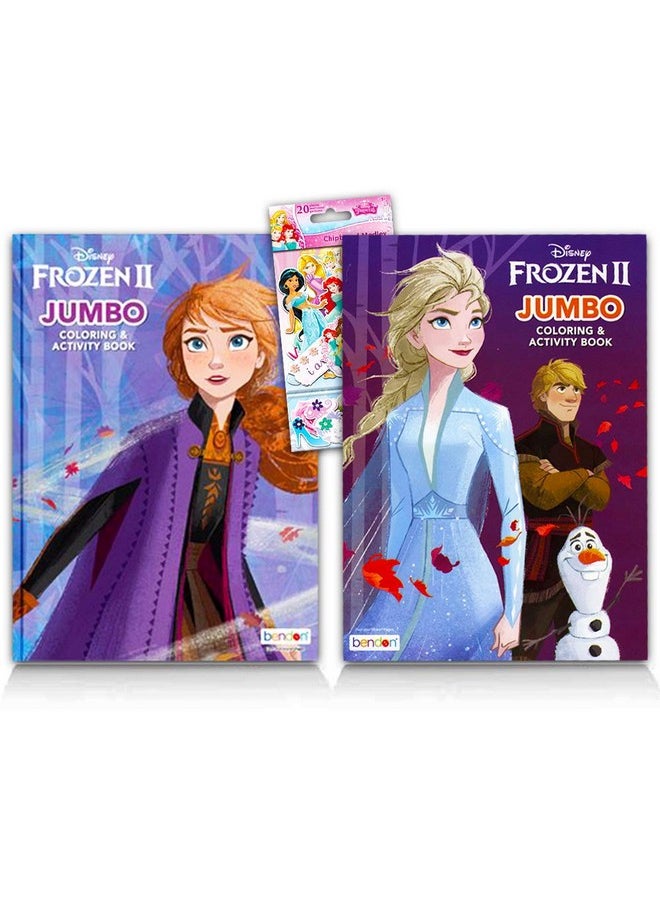 Disney FROZEN - 2 Coloring Book Set With Over 100 Stickers (Bundle Includes 2 Frozen Coloring Books) - Image 1