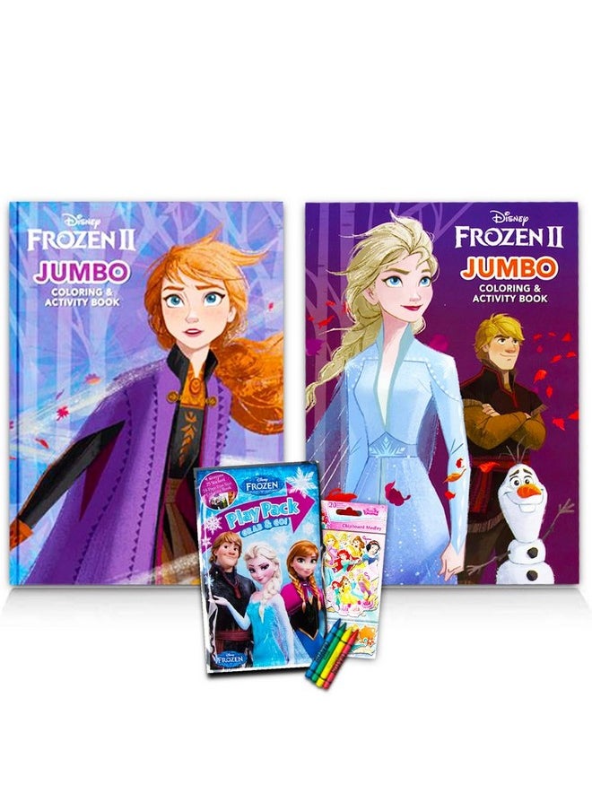 Disney FROZEN - 2 Coloring Book Set With Over 100 Stickers (Bundle Includes 2 Frozen Coloring Books) - Image 1