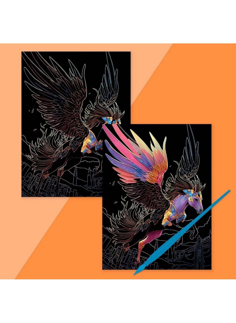 Hinkler إبداعات فن النقش من هينكلر كاليودوسكوب - إصدار الوحوش المدهشة، يتضمن 16 لوحة فن نقش، كتاب من 16 صفحة، 3 قوالب وأداة نقش، مجموعة فن نقش إبداعية للأطفال، تطور المهارات الفنية والخيال - Image 5