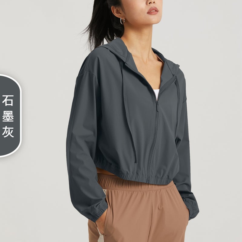Generic New Yoga Short Zip Jacket Dopamine Sunproof Hoodie Graphite Grey Graphite 