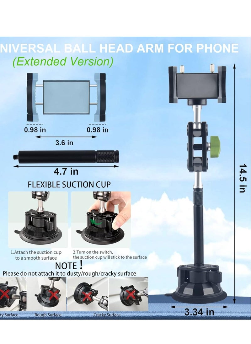 Generic - NEW Car Phone Mount for Video Recording – Universal Magic Arm Suction Holder for Windshield, Dashboard u0026 Vlog Shooting – Compatible with All Smartphones - Image 1