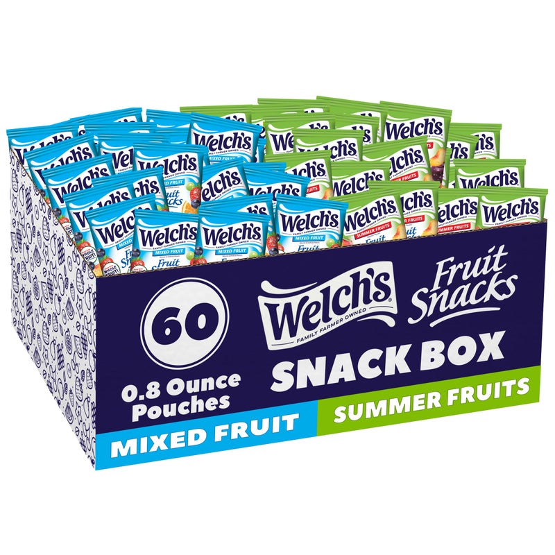 Welch's Welchs Fruit Snacks Mixed Fruit  Summer Fruits Snack Box Gluten Free 08oz Snack Packs Pack of 60 - Image 3