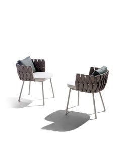Wooden Twist Modern Stylish Outdoor Lounge Armchair Weather-Resistant Patio Sofa Chair For Balcony, Garden, And Backyard  - Image 2