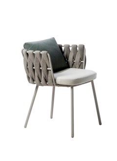 Wooden Twist Modern Stylish Outdoor Lounge Armchair Weather-Resistant Patio Sofa Chair For Balcony, Garden, And Backyard  - Image 3