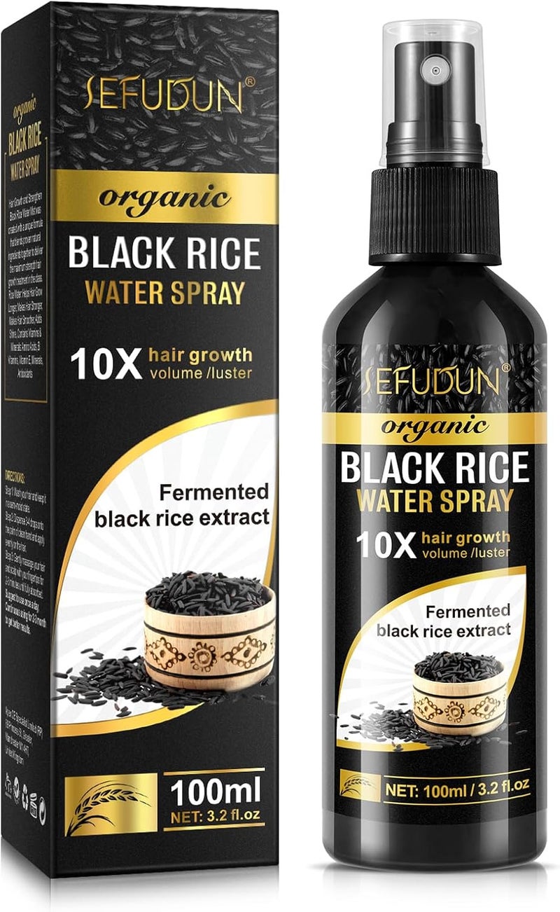 Vedora Organic Black Rice Water Spray For Hair Growth, A Solution With Castor Oil And Ginger Root Extract For Thicker And Fuller Hair, Apu - Image 1