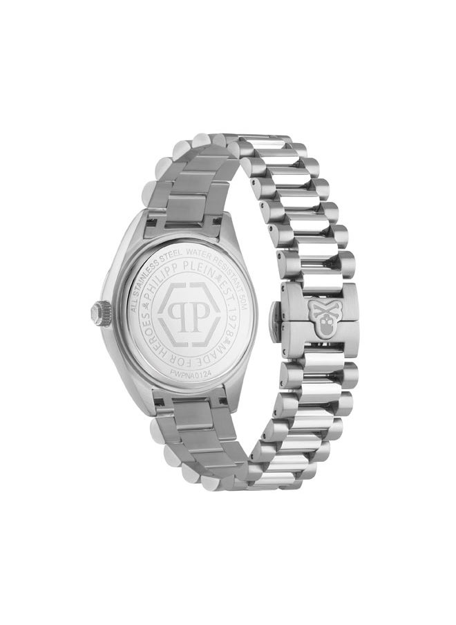 PHILIPP PLEIN - Date Superlative Gent Watch, Emerald Green Honeycomb Dial, Fluted Bezel, Stainless Steel Bracelet, 42mm - Image 1