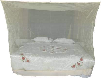 Zimble Mosquito Net Style Attractive Design, Nylon Single Bed |King Size Bed|Double Bed|Queen Size Bed Suitable for Baby & Adults |Bedroom | Family (Queen Size Bed- 8x8 Ft, Cream) - Image 1