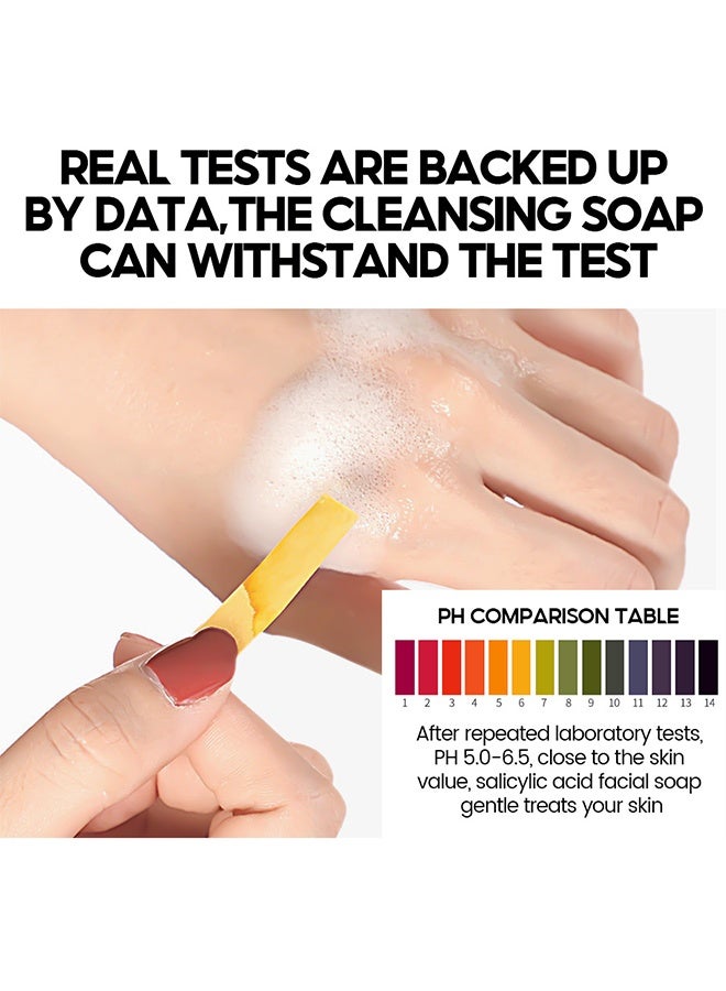 Vibrant Glamour Salicylic Acid Acne Soap 100g, Pore Exfoliating Softening Skin Face Deep Cleansing Body Wash Bath Soap Salicylic Acid Acne Treatment Soap - Image 5