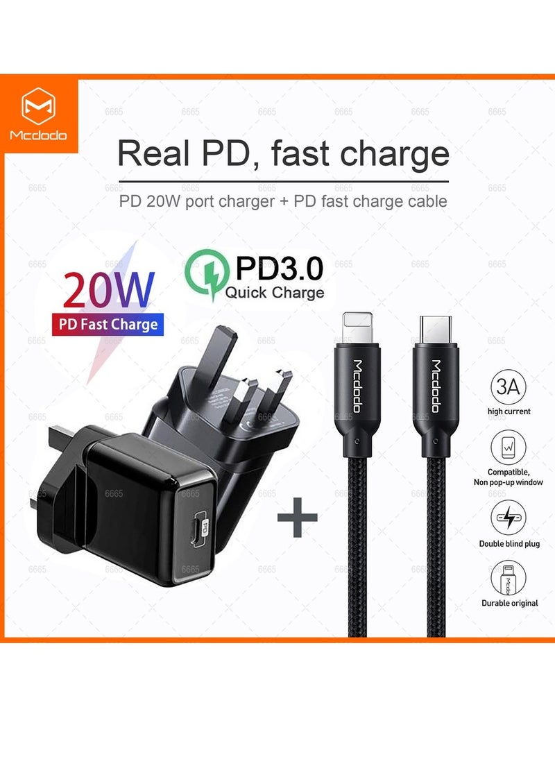 مكدودو مجموعة شاحن السفر MCDODO CH-6692 20W PD مع كابل من النوع C إلى Lightning - Image 3