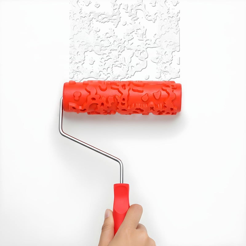 MBAIYO 2 Pcs 7'' Textured Paint Roller, Rubber Pattern Paint Texture Roller Drywall Texture Rollers for Ceiling Mud Clay Furniture Wall Decoration(EG323T) - Image 4